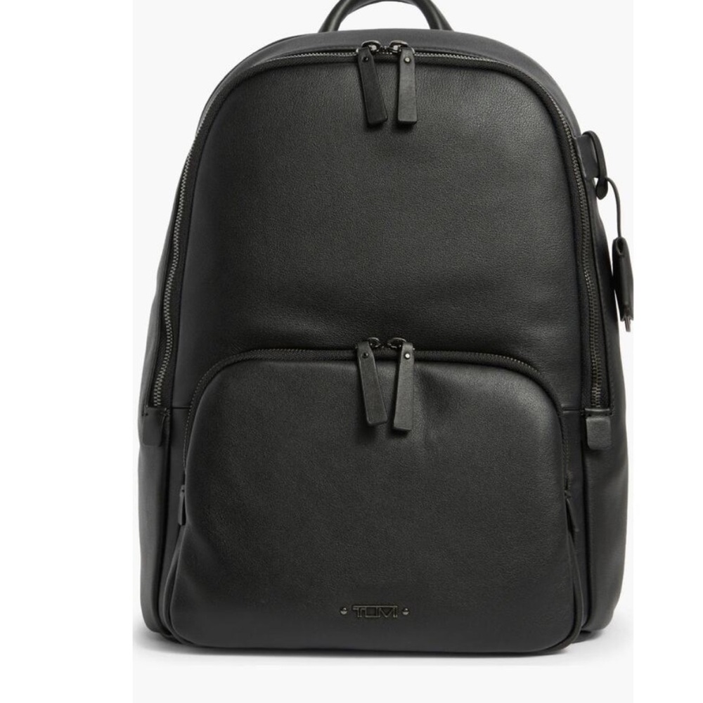 TUMI Blaire Leather laptop Backpack Black Gunmetal